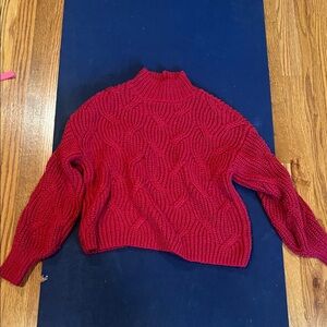 American Eagle Red Cable Knit Sweater